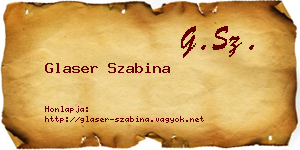 Glaser Szabina névjegykártya